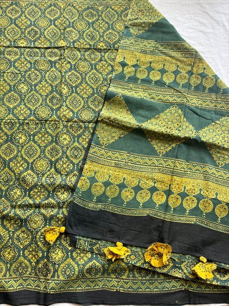 SANJANA - vegetable dyed Ajrakh cotton saree