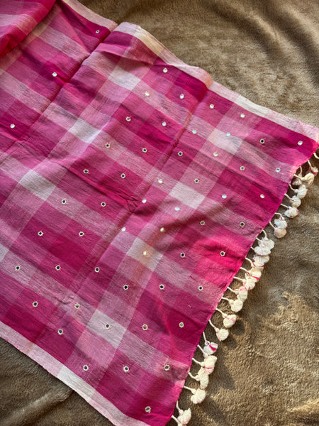 Viraasat - Bhujodi handwoven organic kala cotton stole