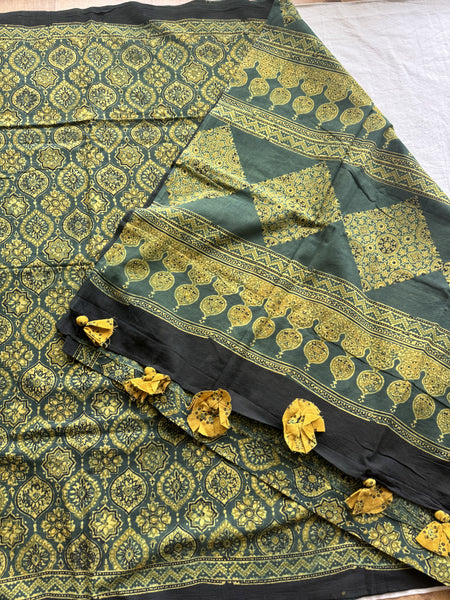 SANJANA - vegetable dyed Ajrakh cotton saree