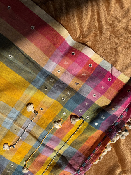 Viraasat - Bhujodi handwoven organic kala cotton stole