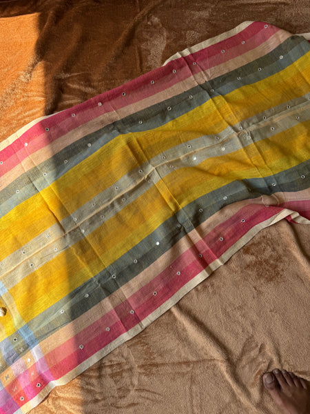 Viraasat - Bhujodi handwoven organic kala cotton stole