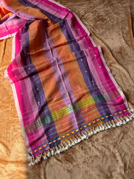 Viraasat - Bhujodi handwoven organic kala cotton stole