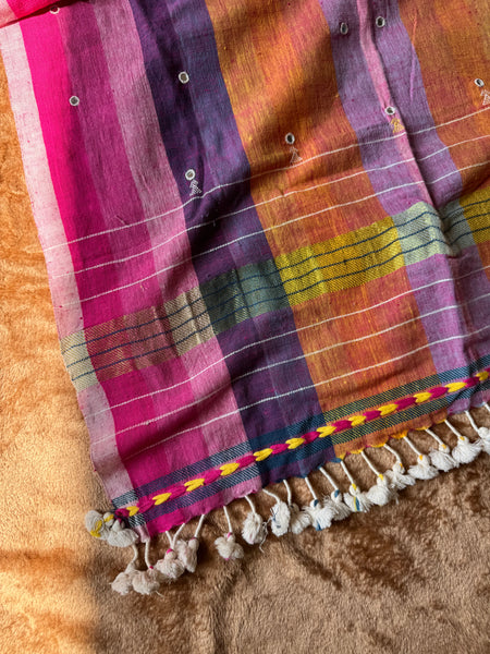 Viraasat - Bhujodi handwoven organic kala cotton stole