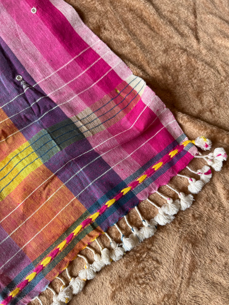 Viraasat - Bhujodi handwoven organic kala cotton stole