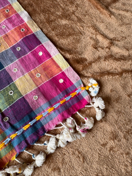 Viraasat - Bhujodi handwoven organic kala cotton stole