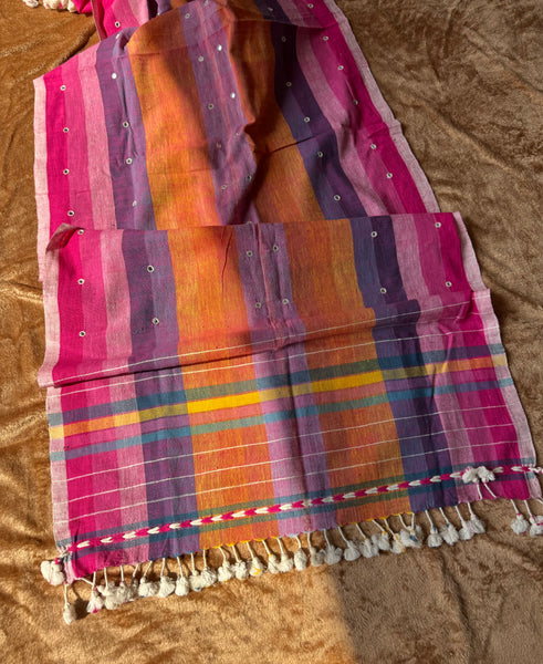 Viraasat - Bhujodi handwoven organic kala cotton stole