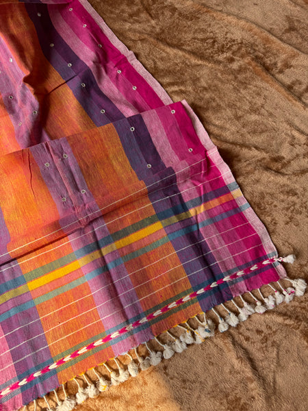 Viraasat - Bhujodi handwoven organic kala cotton stole