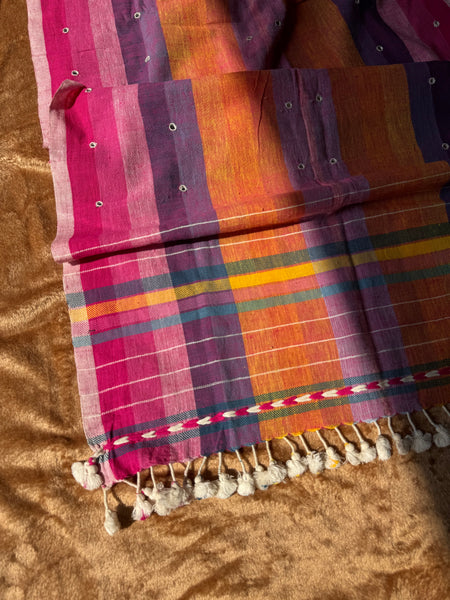 Viraasat - Bhujodi handwoven organic kala cotton stole