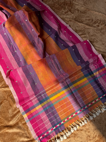 Viraasat - Bhujodi handwoven organic kala cotton stole