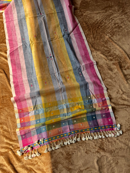 Viraasat - Bhujodi handwoven organic kala cotton stole