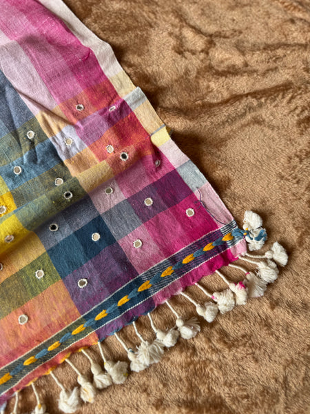 Viraasat - Bhujodi handwoven organic kala cotton stole