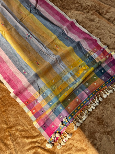 Viraasat - Bhujodi handwoven organic kala cotton stole
