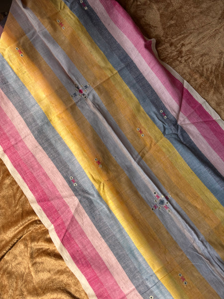 Viraasat - Bhujodi handwoven organic kala cotton stole