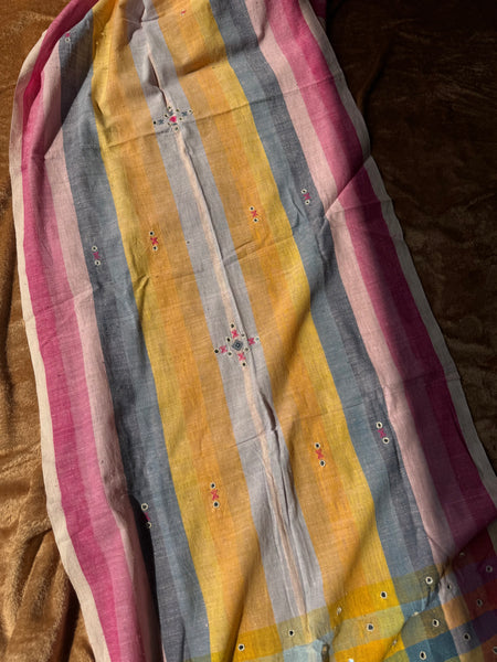 Viraasat - Bhujodi handwoven organic kala cotton stole