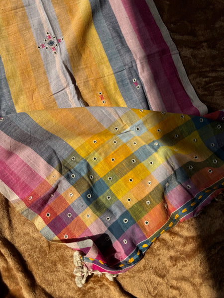 Viraasat - Bhujodi handwoven organic kala cotton stole