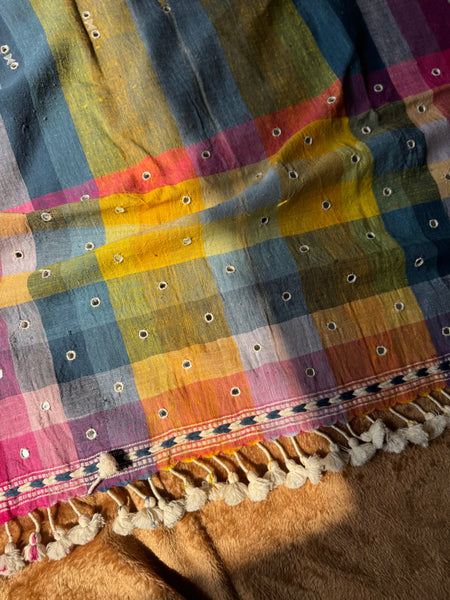 Viraasat - Bhujodi handwoven organic kala cotton stole