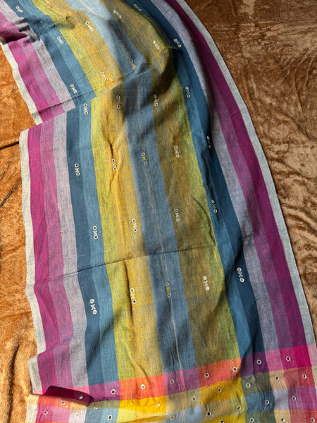 Viraasat - Bhujodi handwoven organic kala cotton stole