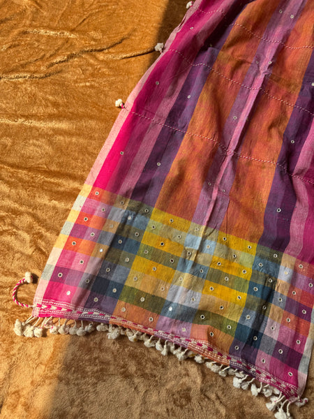 Viraasat - Bhujodi handwoven organic kala cotton stole