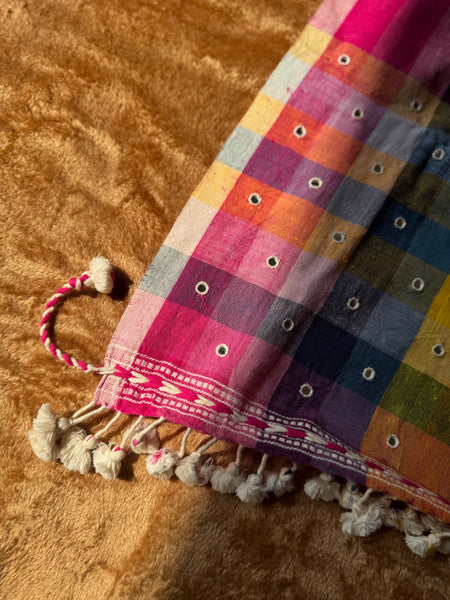 Viraasat - Bhujodi handwoven organic kala cotton stole