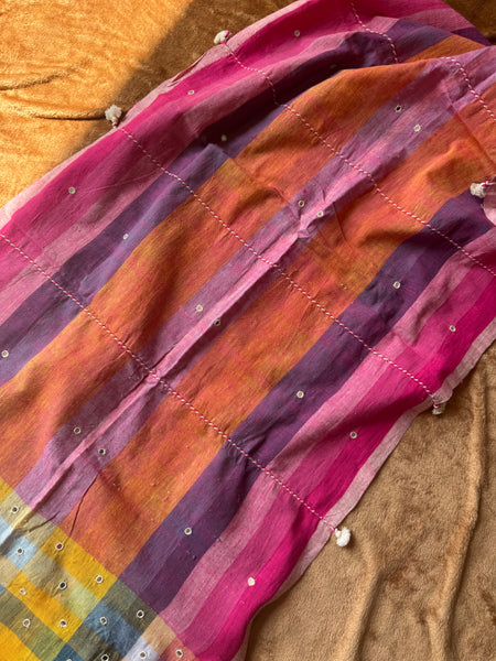 Viraasat - Bhujodi handwoven organic kala cotton stole