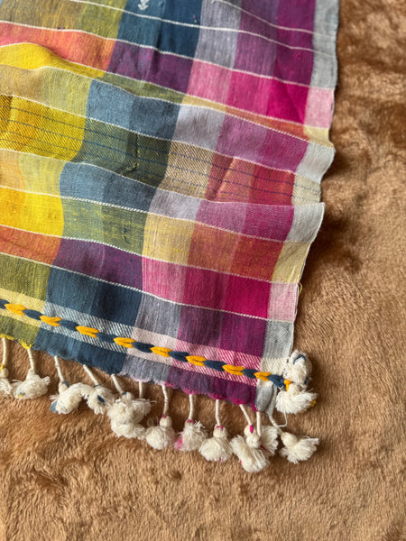 Viraasat - Bhujodi handwoven organic kala cotton stole