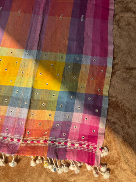 Viraasat - Bhujodi handwoven organic kala cotton stole
