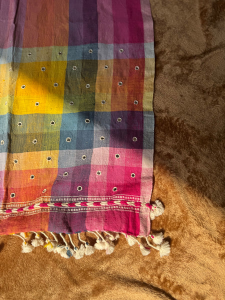 Viraasat - Bhujodi handwoven organic kala cotton stole