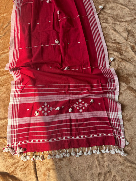Viraasat - Bhujodi handwoven organic kala cotton stole