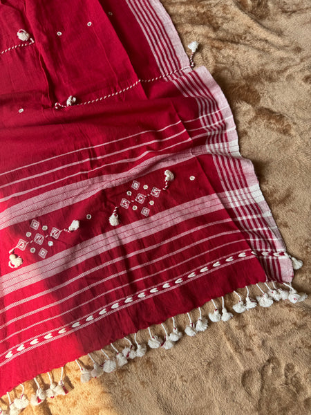 Viraasat - Bhujodi handwoven organic kala cotton stole