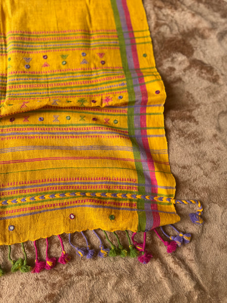 Viraasat - Bhujodi handwoven organic kala cotton stole