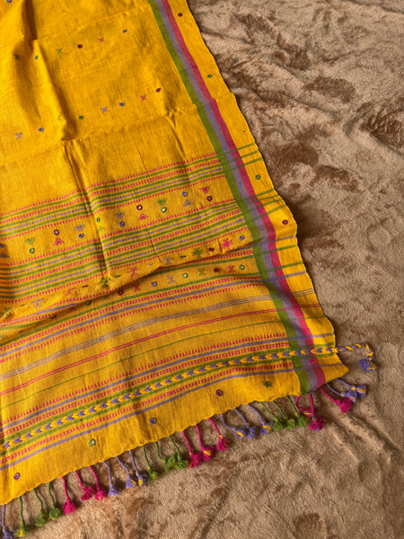 Viraasat - Bhujodi handwoven organic kala cotton stole