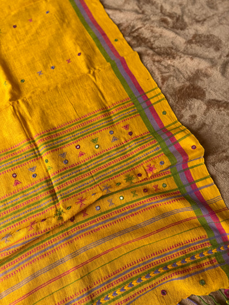Viraasat - Bhujodi handwoven organic kala cotton stole