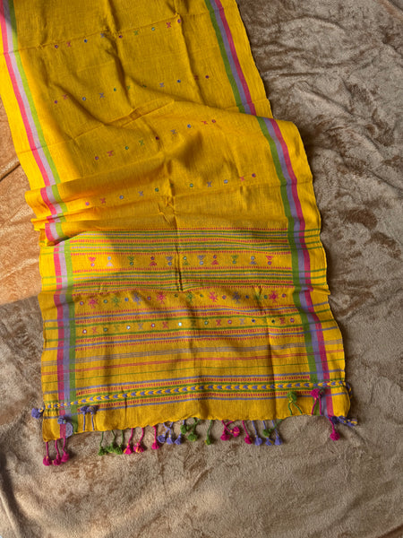 Viraasat - Bhujodi handwoven organic kala cotton stole