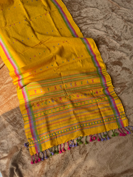 Viraasat - Bhujodi handwoven organic kala cotton stole