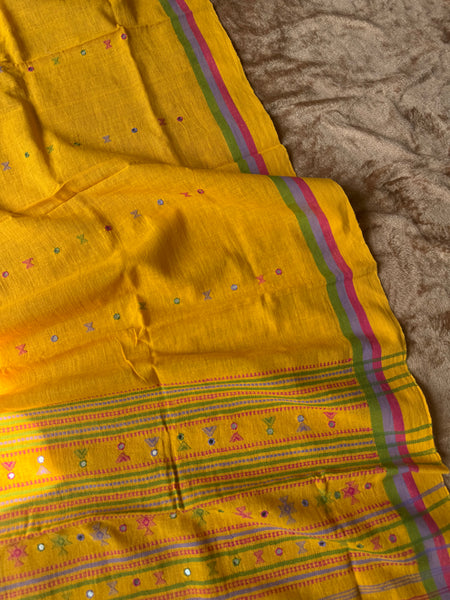 Viraasat - Bhujodi handwoven organic kala cotton stole