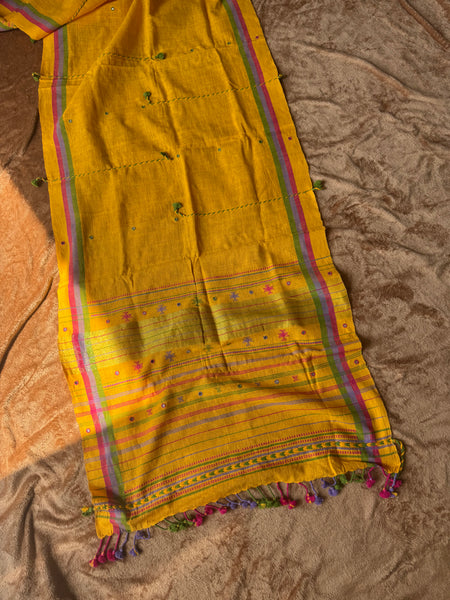 Viraasat - Bhujodi handwoven organic kala cotton stole