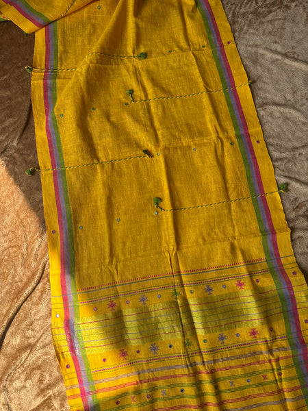 Viraasat - Bhujodi handwoven organic kala cotton stole