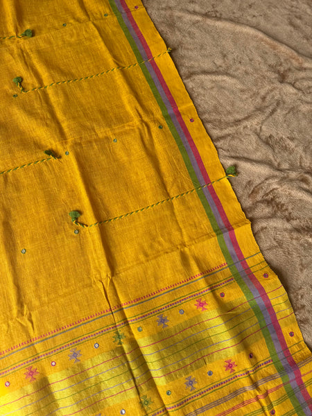 Viraasat - Bhujodi handwoven organic kala cotton stole