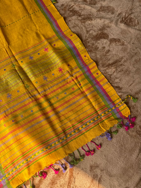 Viraasat - Bhujodi handwoven organic kala cotton stole