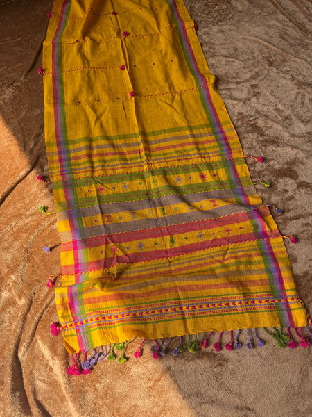 Viraasat - Bhujodi handwoven organic kala cotton stole