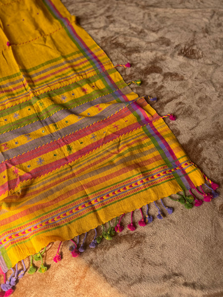 Viraasat - Bhujodi handwoven organic kala cotton stole