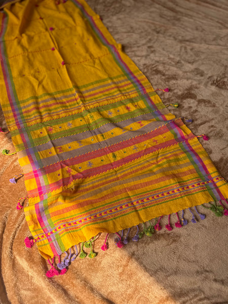 Viraasat - Bhujodi handwoven organic kala cotton stole