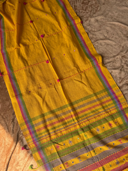 Viraasat - Bhujodi handwoven organic kala cotton stole