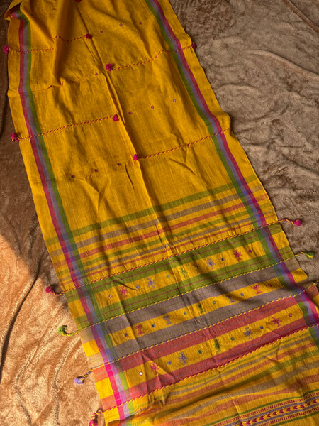 Viraasat - Bhujodi handwoven organic kala cotton stole