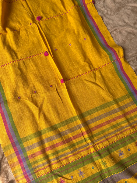 Viraasat - Bhujodi handwoven organic kala cotton stole