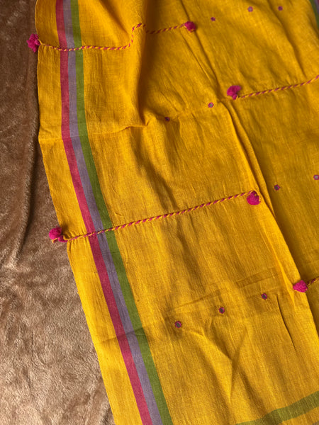 Viraasat - Bhujodi handwoven organic kala cotton stole