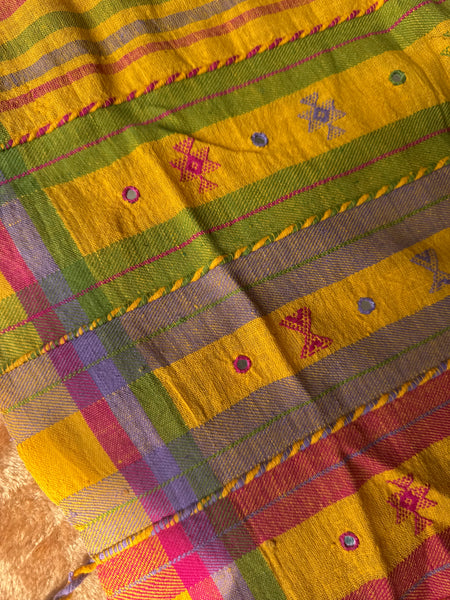 Viraasat - Bhujodi handwoven organic kala cotton stole