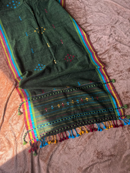 Viraasat - Bhujodi handwoven organic kala cotton stole