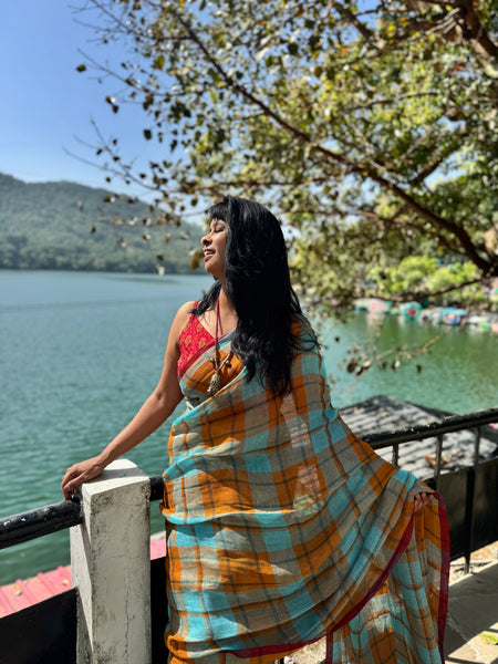 Urban Tana - Handwoven Linen Saree