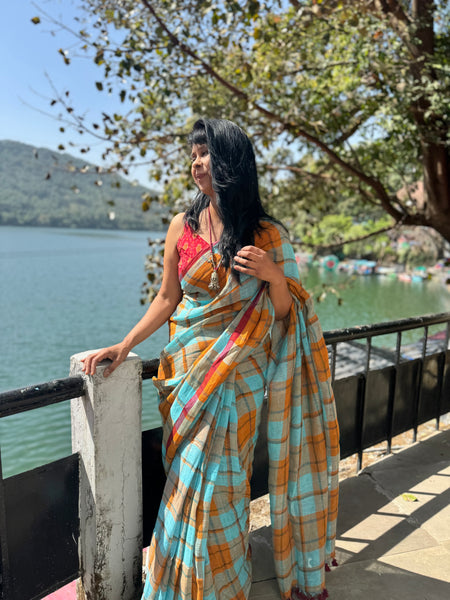 Urban Tana - Handwoven Linen Saree